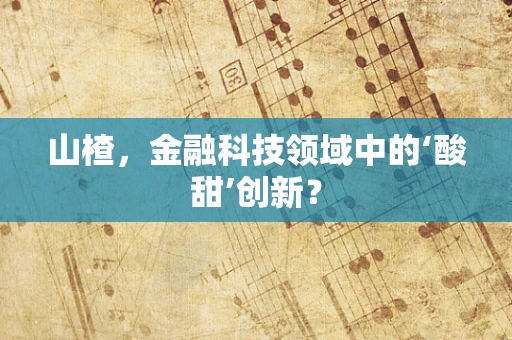 山楂，金融科技领域中的‘酸甜’创新？