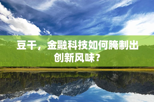 豆干，金融科技如何腌制出创新风味？