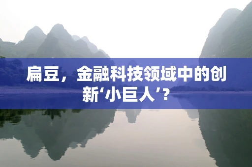 扁豆，金融科技领域中的创新‘小巨人’？