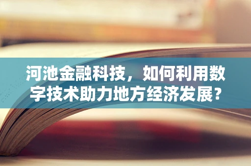 河池金融科技，如何利用数字技术助力地方经济发展？