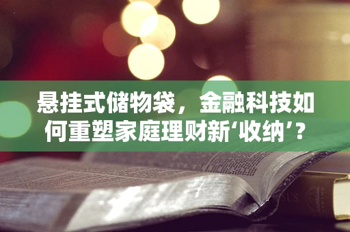 悬挂式储物袋，金融科技如何重塑家庭理财新‘收纳’？