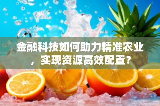 金融科技如何助力精准农业，实现资源高效配置？