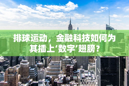 排球运动，金融科技如何为其插上‘数字’翅膀？