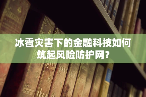 冰雹灾害下的金融科技如何筑起风险防护网？