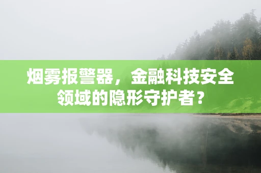 烟雾报警器，金融科技安全领域的隐形守护者？