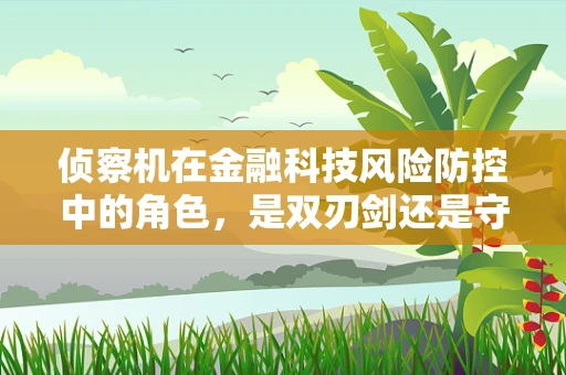 侦察机在金融科技风险防控中的角色，是双刃剑还是守护神？