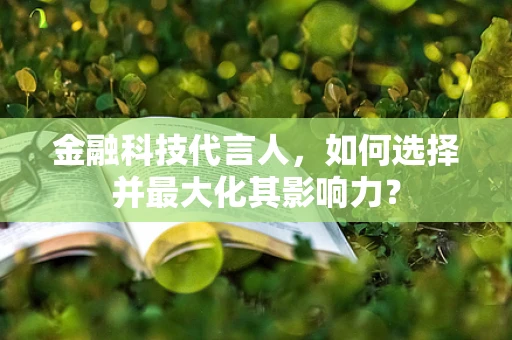 金融科技代言人，如何选择并最大化其影响力？