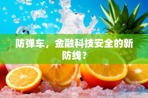 防弹车，金融科技安全的新防线？