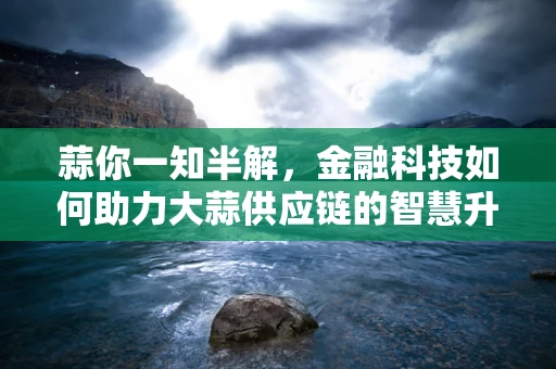 蒜你一知半解，金融科技如何助力大蒜供应链的智慧升级？