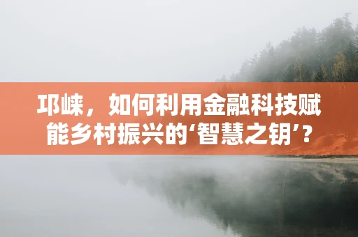 邛崃，如何利用金融科技赋能乡村振兴的‘智慧之钥’？