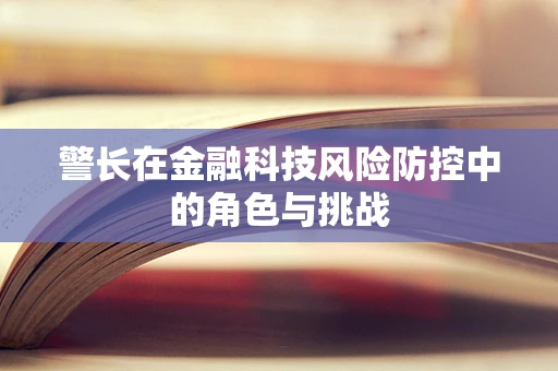 警长在金融科技风险防控中的角色与挑战