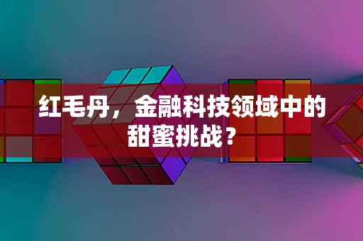 红毛丹，金融科技领域中的甜蜜挑战？