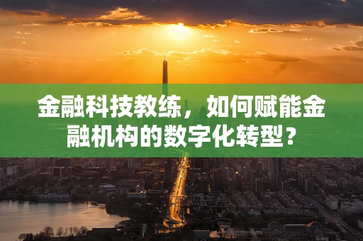 金融科技教练，如何赋能金融机构的数字化转型？