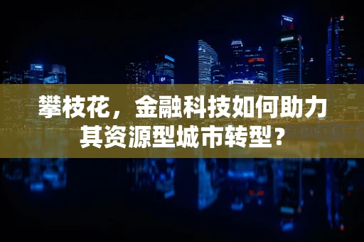 攀枝花，金融科技如何助力其资源型城市转型？